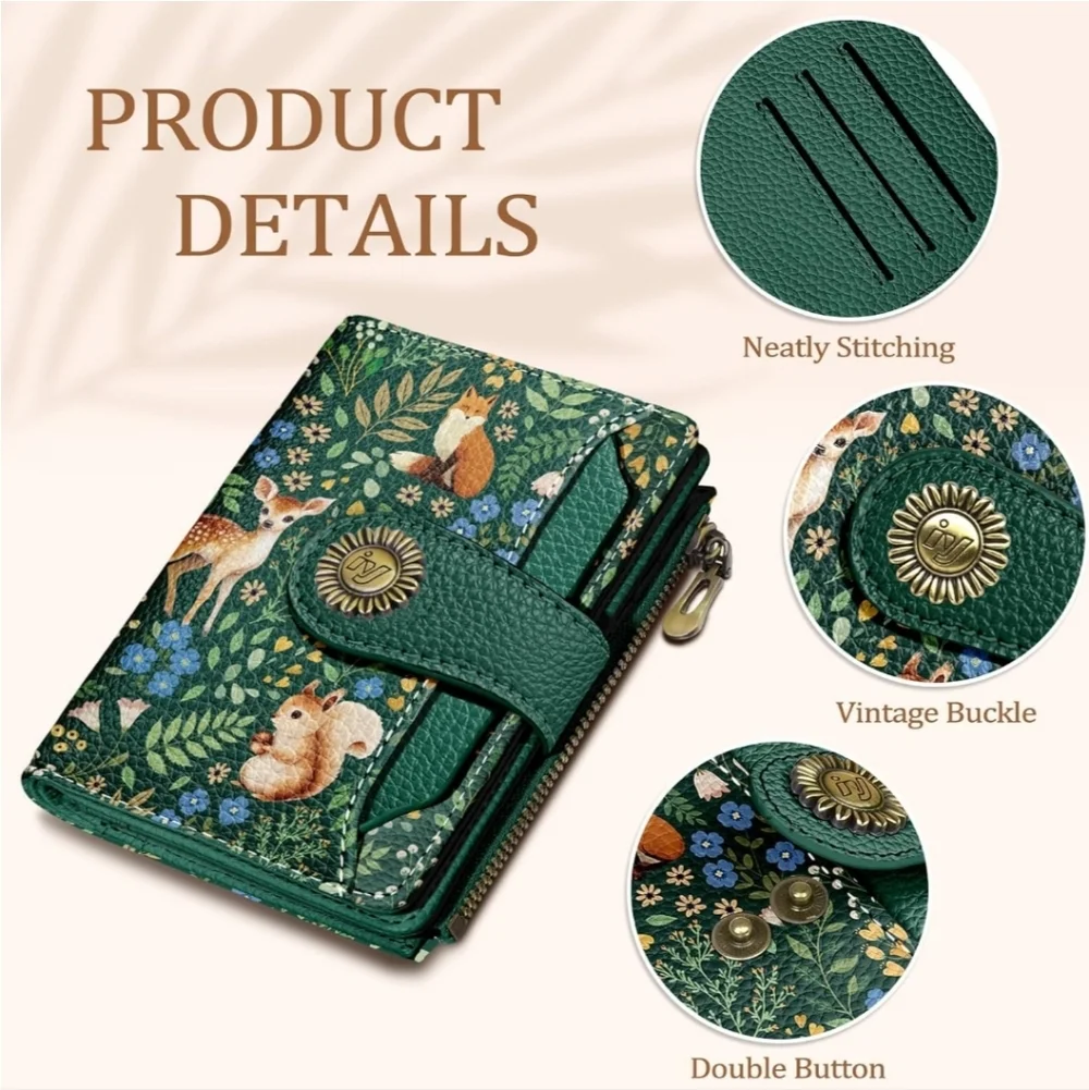 Green Animal Print Wallet